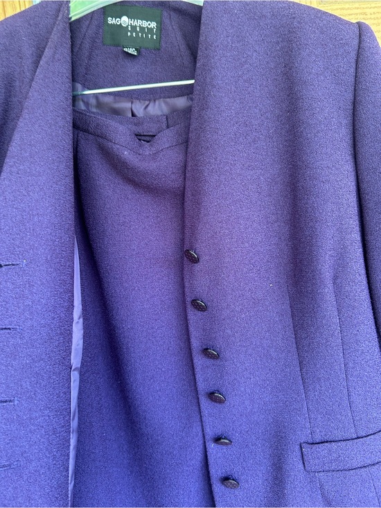 Sag Harbor Dresses & Skirts - Sag Harbor 14 Petite Plum Buttoned Blazer Jacket skirt set